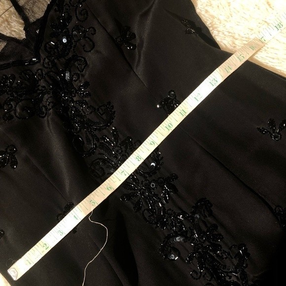 Vintage Black Beaded Silk Cocktail Dress by A.J.Bari for Lord & Taylor - Picture 11 of 14